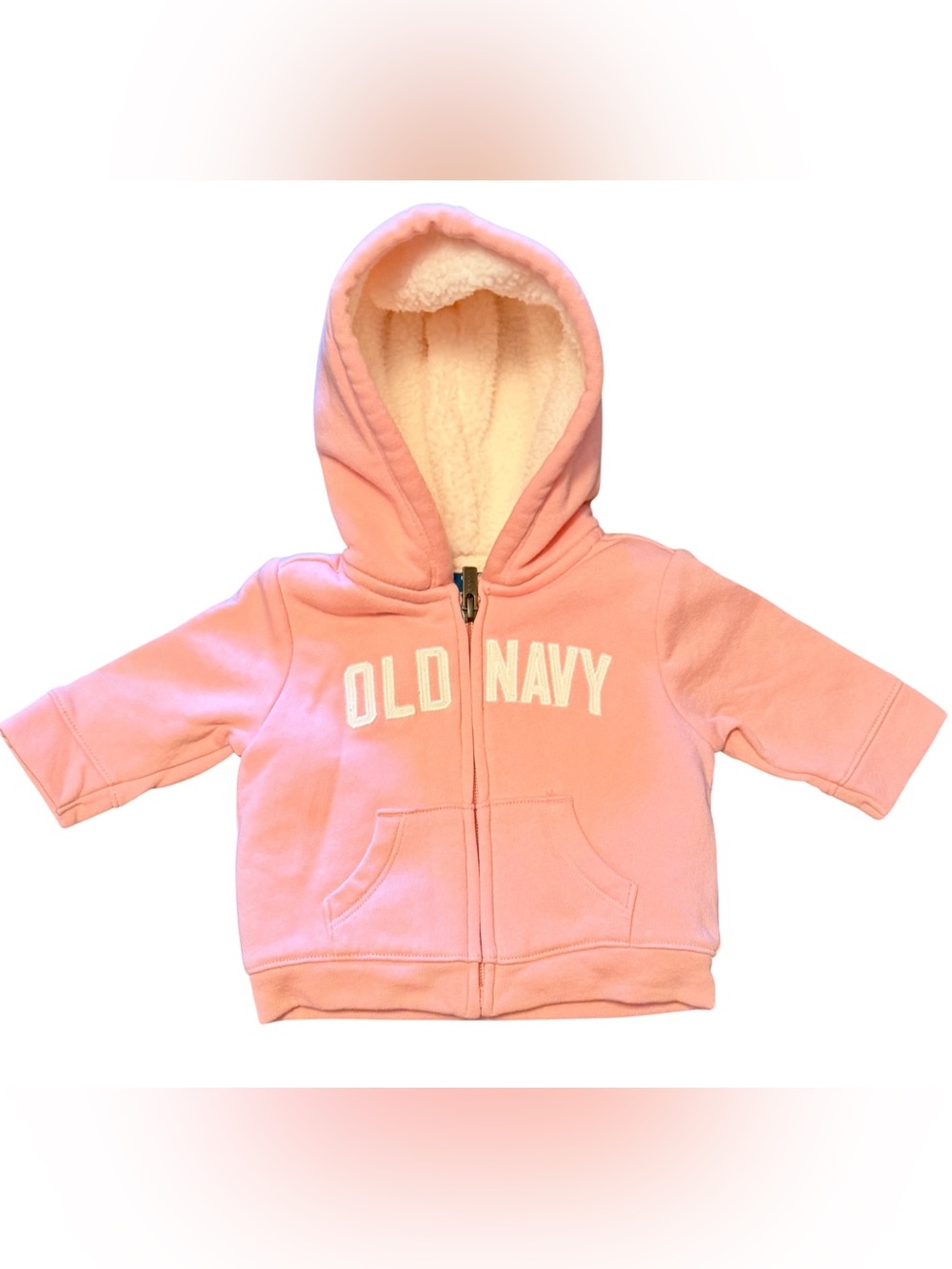 Old Navy Light Pink Sherpa-Lined Zip Hoodie for Babies 0-3M